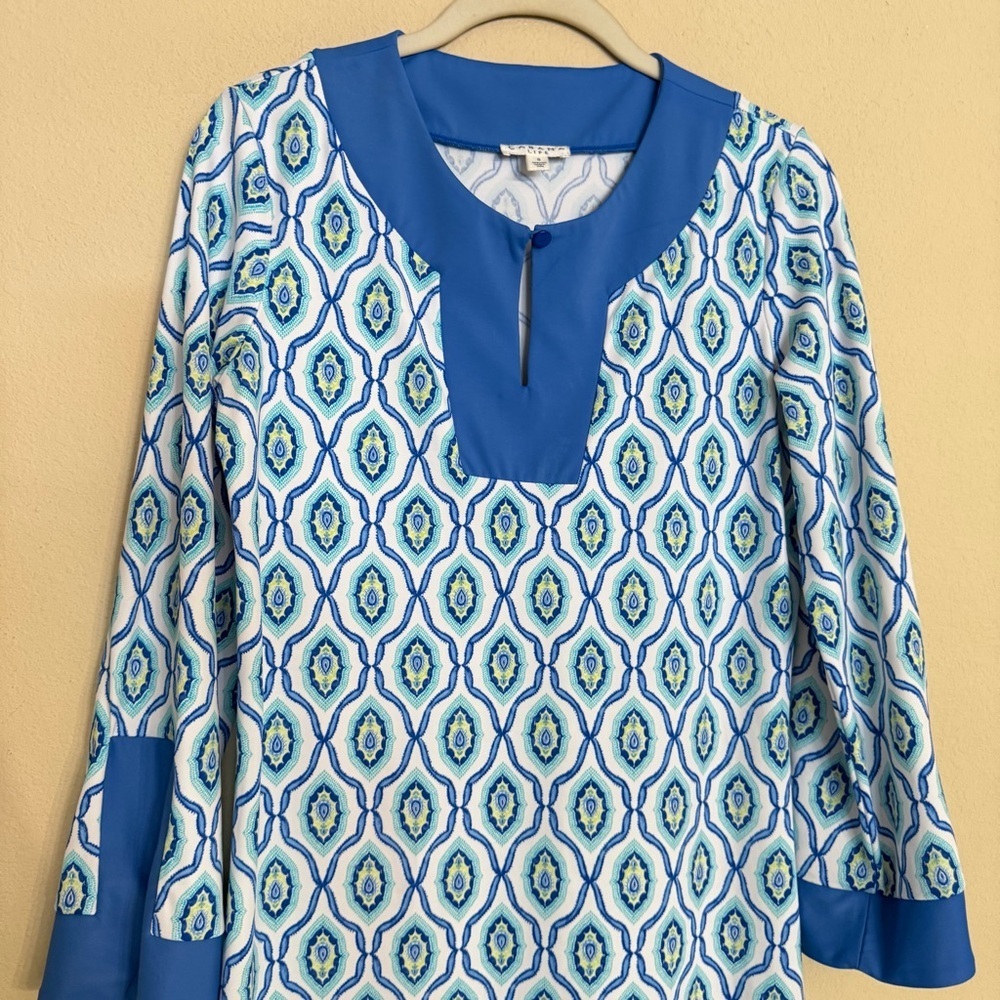 Cabana Life Sleeveless Tunic Dress Sz S Blue Beach Coverup Resort UPF 50+ Summer - Picture 4 of 16